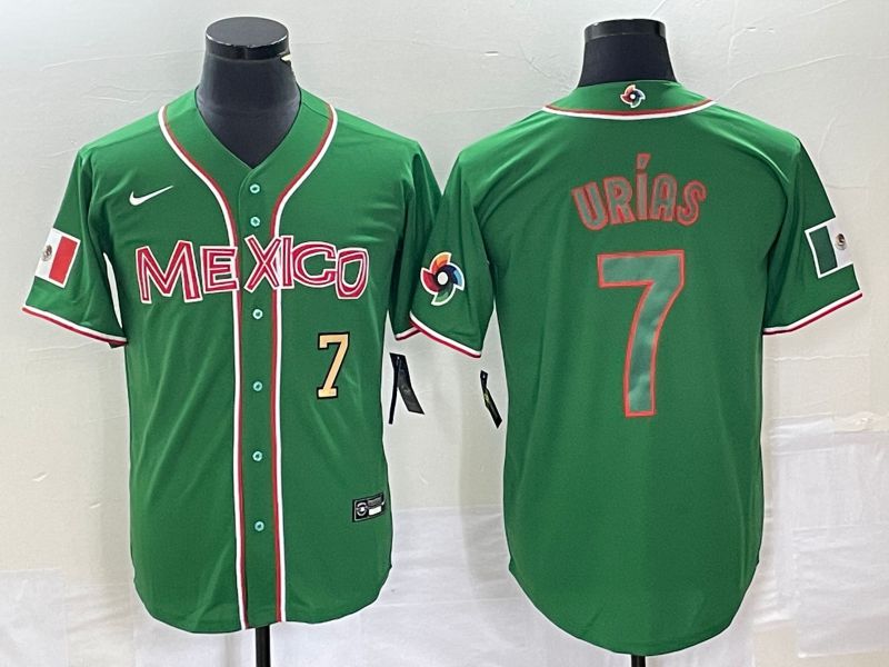 Men 2023 World Cub Mexico #7 Urias Green green Nike MLB Jersey4